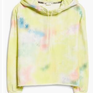 Alice + Olivia Tie Dye Funnel Neck Crop Hoodie